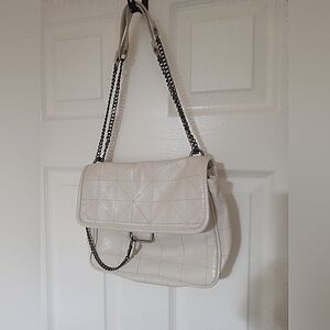 Zara Off-White Rocker Purse w/ Chain strap